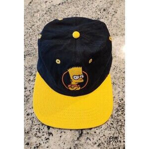 The Simpsons Angry Bart Mad Engine Adult Adjustable Snap Back Black Yellow Hat